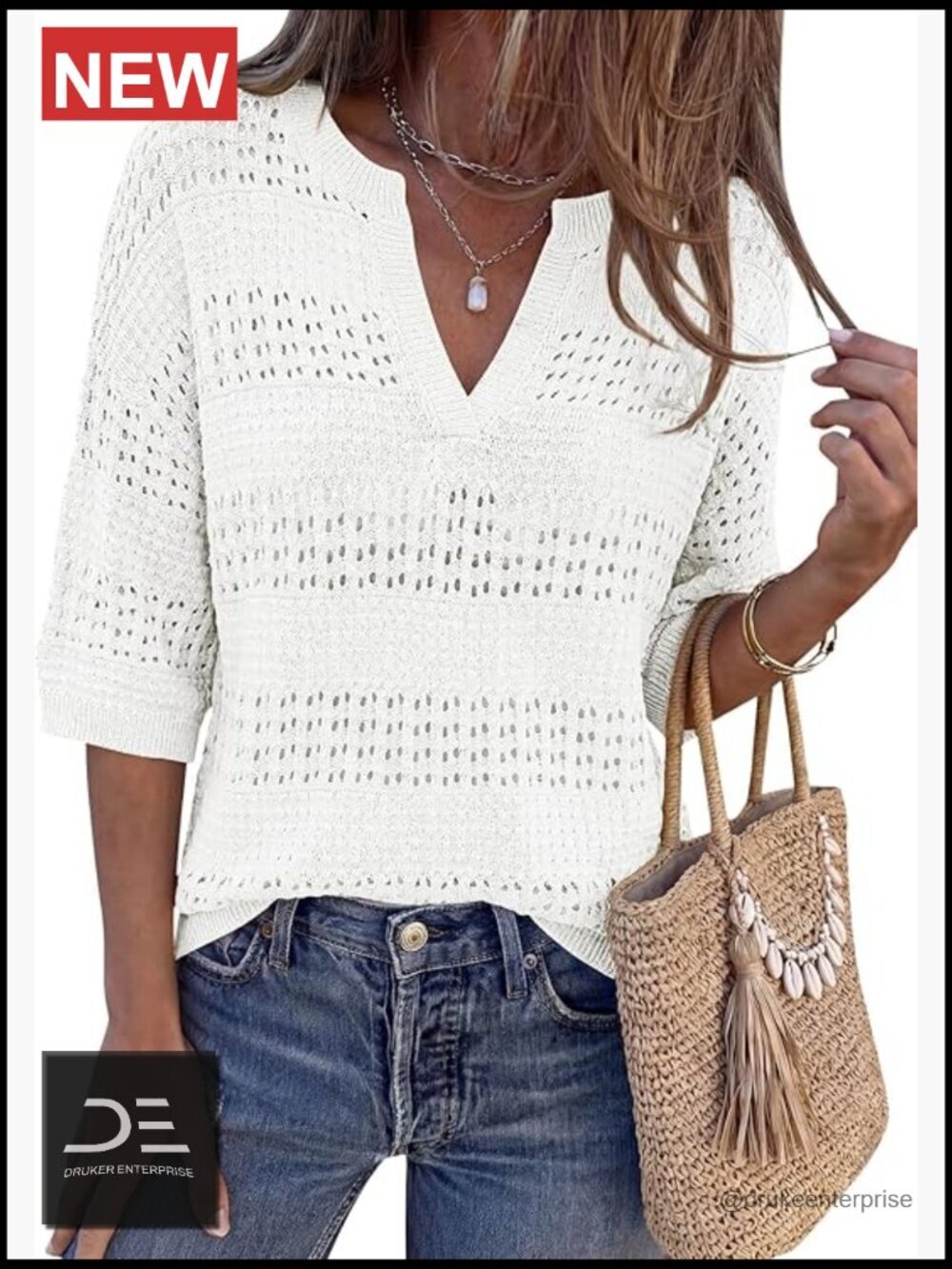 Oversized Crochet Hollow Out Knit Short Sleeve Pullover Sweater Beach Cover Up